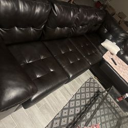 Brand New choc Brown leather Couch 