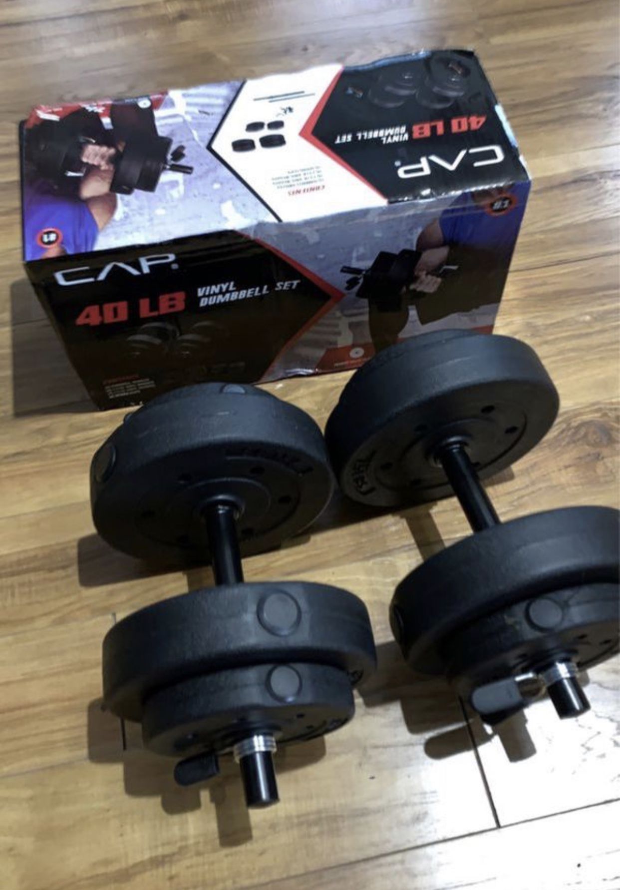 40 pound dumbbell set with box like new