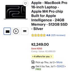 Apple Mac book pro M4 Chip 16 Inch 