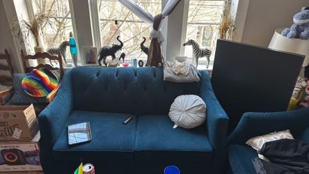 2 Piece blue Sofa Set