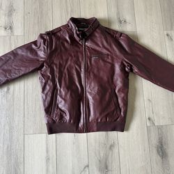 Members Only Burgundy Leather Jacket