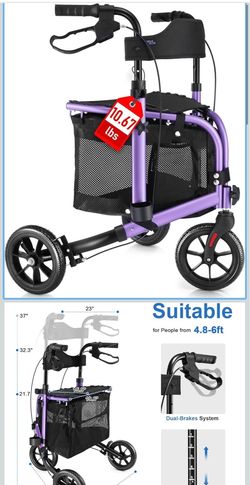 Purple Three Wheel Walker