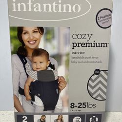 Infantino Baby Carrier Cozy Premium Infant Carrier 2 positions 8-25 pounds
