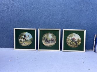 Set of 3 Vintage Equestrian Style Prints