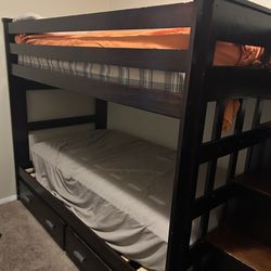 Bunk beds with stairs and trundle