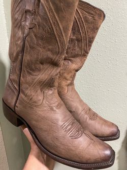 Rios of Mercedes Goat Mad Cat chocolate Cowboy Boots, made in USA Size 13 D