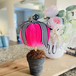 Pink Velvet Pumpkin Topiary / Halloween Decor