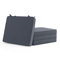 Outdoor Chair Cushions - 19x19x2 Inch, 4 Pack, Dark Grey