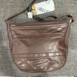 VTG ENNY Genuine Brown Leather Crossbody Bag ‘Made In Italy’