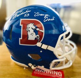 Randy Gradishar Signed Broncos Authentic Helmet Beckett Witnessed Orange Crush