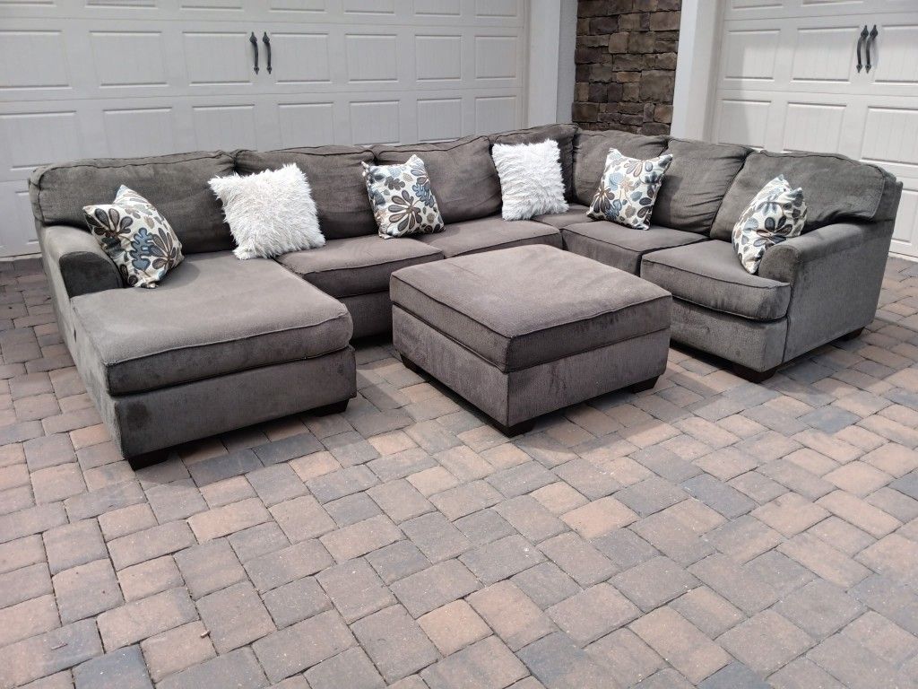 Grey U Shaped Sectional 