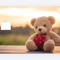 Custom credit card sticker teddy bear hearts
