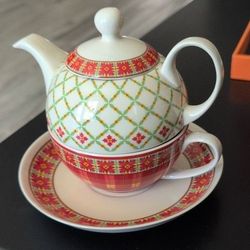 Gorgeous 2005 Harry & David Teapot And Cup Set 