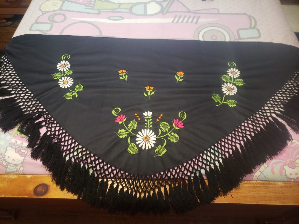Black EMBROIDERED Shawl