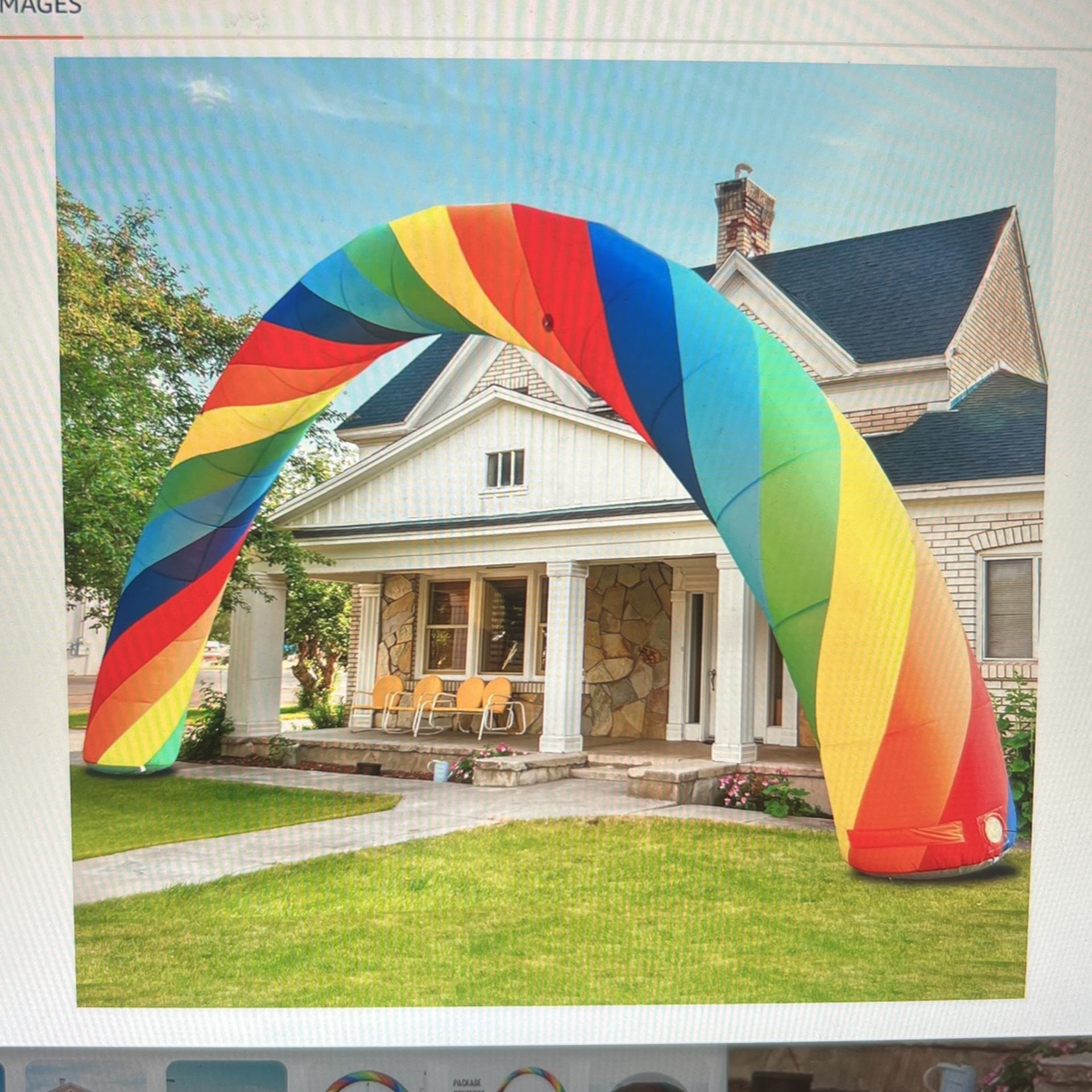 NEW INFLATABLE RAINBOW ARCH. With Built-In 150W Blower. Perfect for Birthdays, Parties, & Garden Decor. 