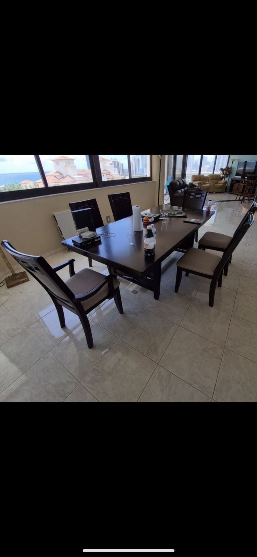 Wooden Solid Dining Table And 6 Chairs