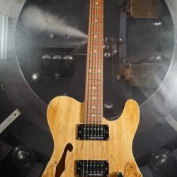 IYV Semi-Hollow Single-Cut Electric Guitar – Natural Finish