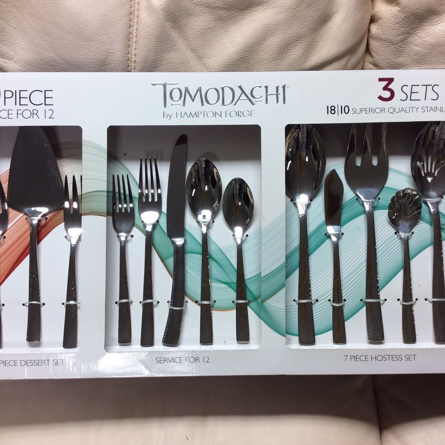 tomodachi 80 piece modern stylish silverware 12-piece seating silver set