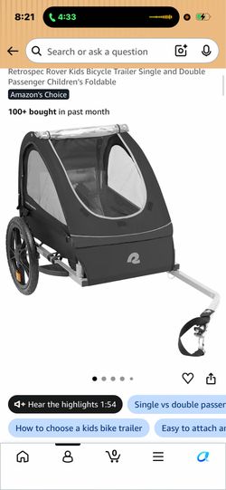 Kids bicycle trailer
