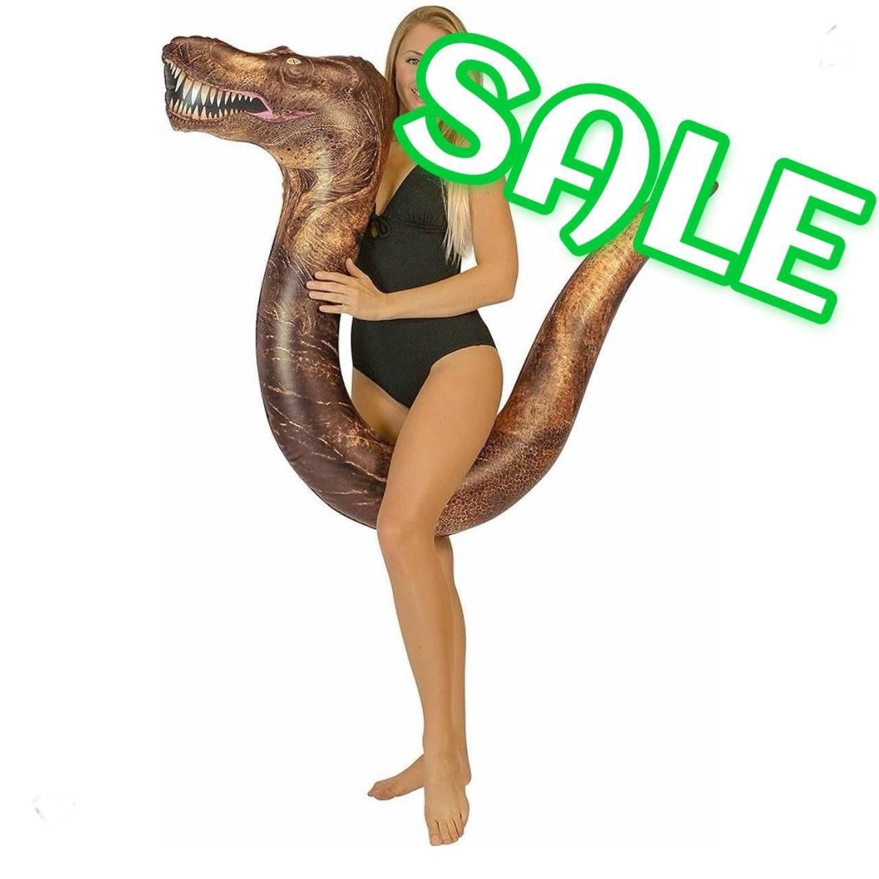 🆕Pool Candy T Rex Large Inflatable Ride On Pool Noodle Beach Float NEW