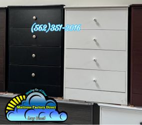 Four drawer white compressed nightstand Nuevo new