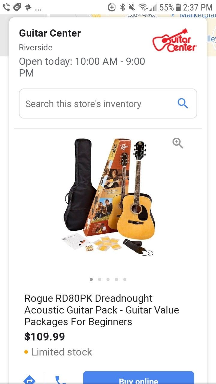 Rogue rd80pk dreadnought acoustic guitar pack deals