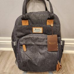 Rufuna Gray Backpack Diaper Bag 