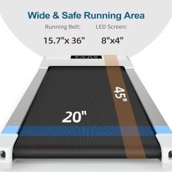 🥨DeerRun 2025 Upgrade Walking Pad - Raceable Smart Under Desk Treadmill with Rewards Program, Quick Setup, 2.5HP, APP/Remote Control, LED Display, 30