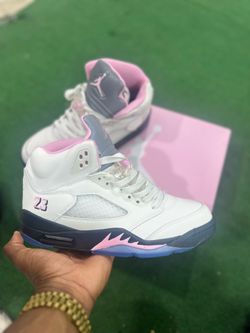 Jordan 5 pink and white