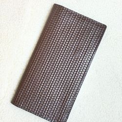 Premium Brown Pebble Grain Genuine Leather Wallet Multi Pocket Organizer