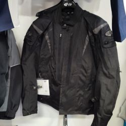 Joe Rocket Black Textile Motorcycle Jacket. Size large brand new