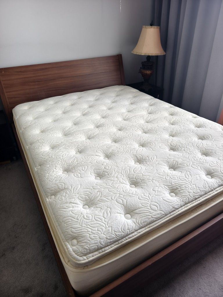 Queen Bed Frame with Mattress