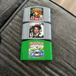 Nintendo 64 Games Pokemon Stadium Golden Eye 007 Pokemon Green Version 😂