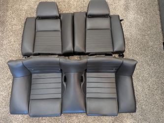 2011–2014 Ford Mustang GT OEM Black Leather Rear Seats & Brackets (47k Miles)