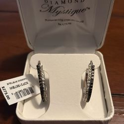 Diamond Mystique Platinum Over Sterling Earrings 