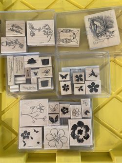 Lot of Stampin Up Rubber mounted stamps