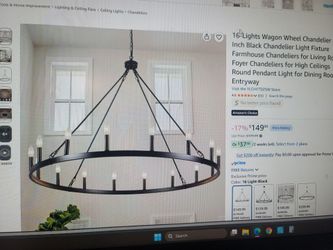 16-Light Black Wagon Wheel Chandelier