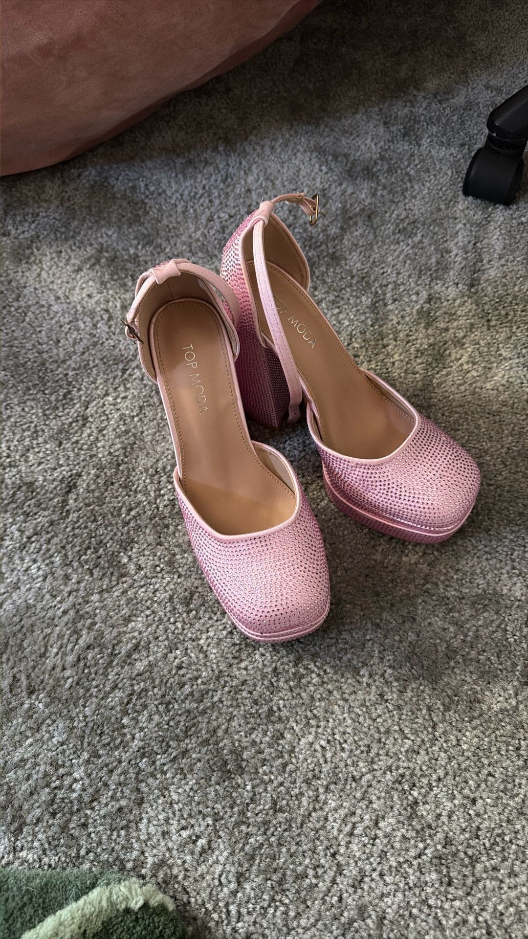 Chunky Pink Sparkly Heels