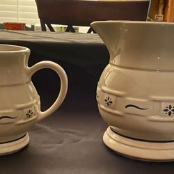 Longaberger Pottery Woven Traditions  Pitchers