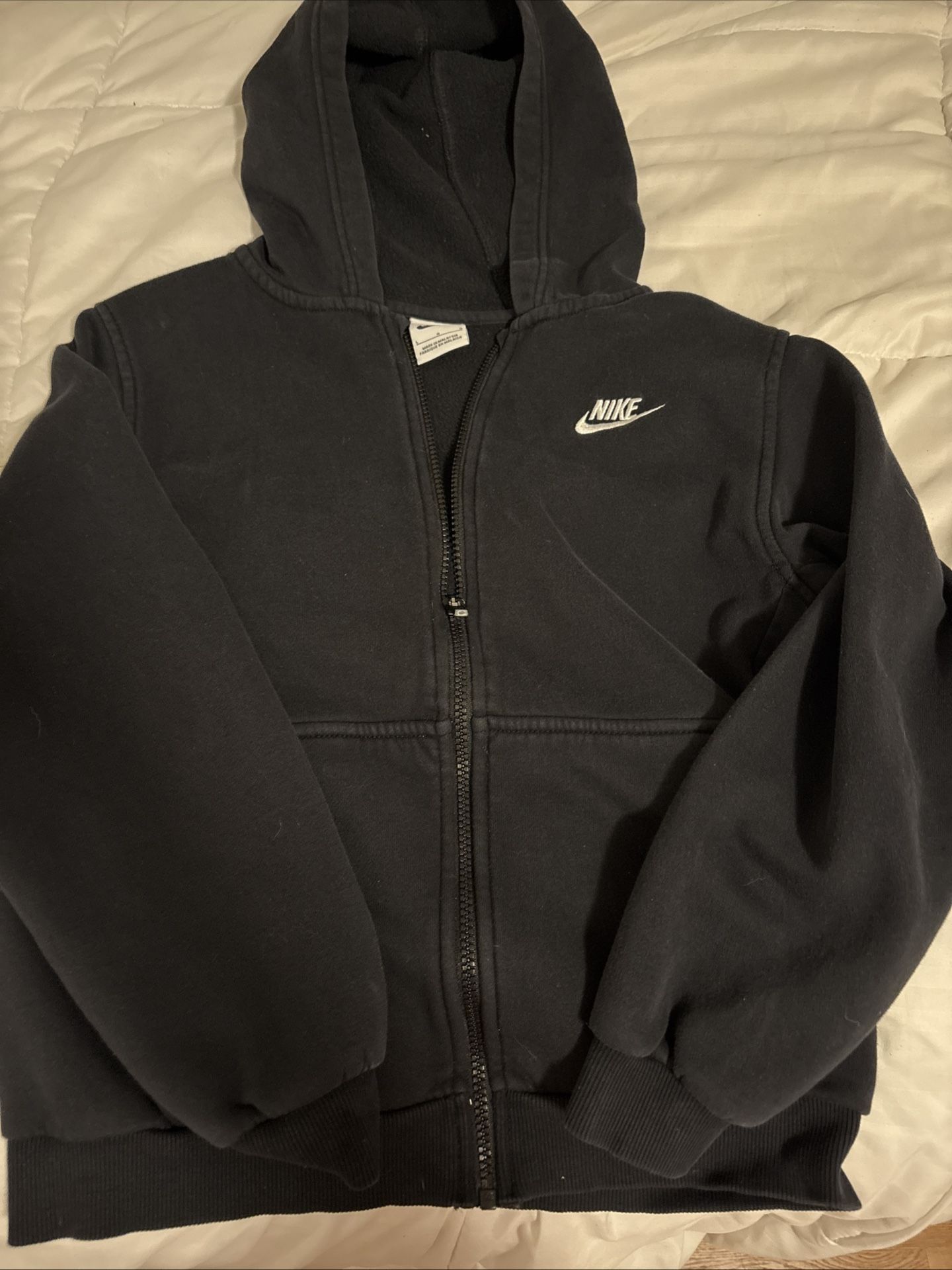 Youth Large Nike Zip Up Hoodie Black
