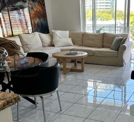 Pottery Barn beige sectional Sofa