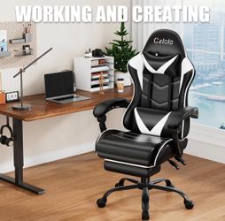 👍👍👍 Gaming Chair with Footrest & Massage – Reclining Racing Style