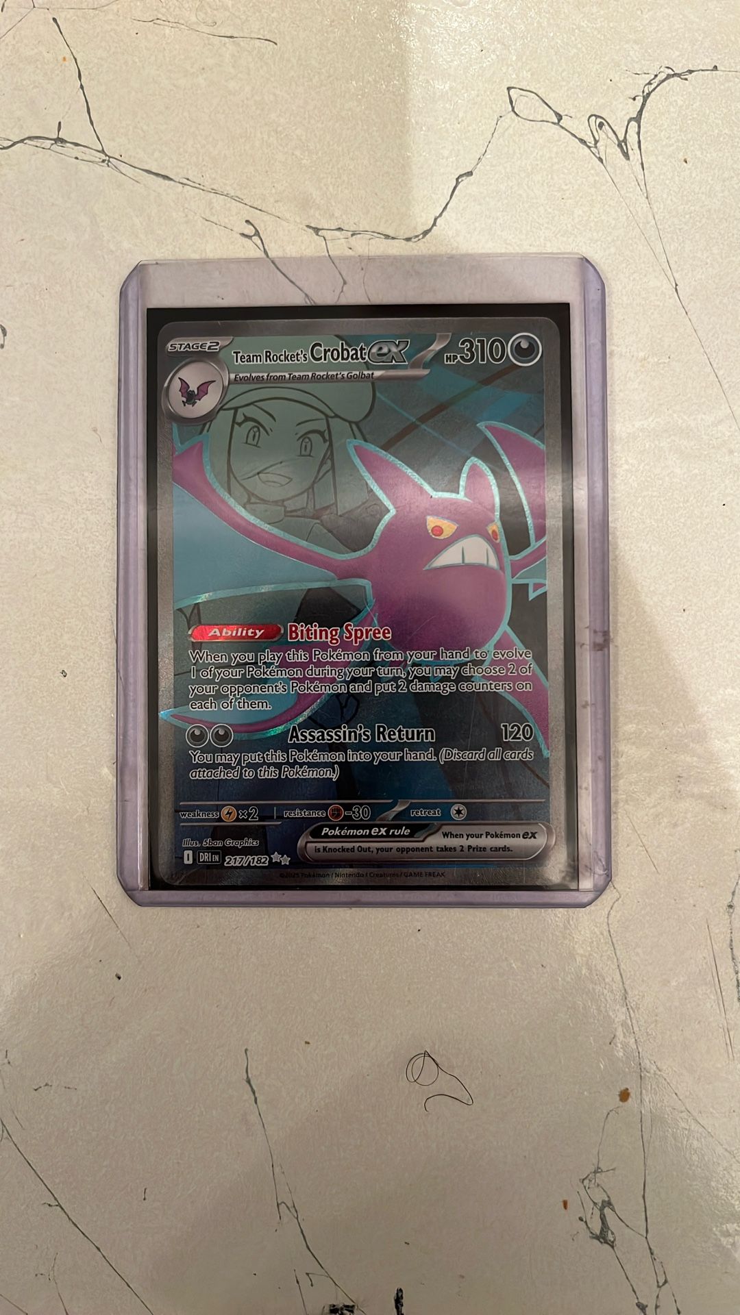 Team Rocket's Crobat ex Pokemon • Destined Rivals Ultra Rare • 217/182