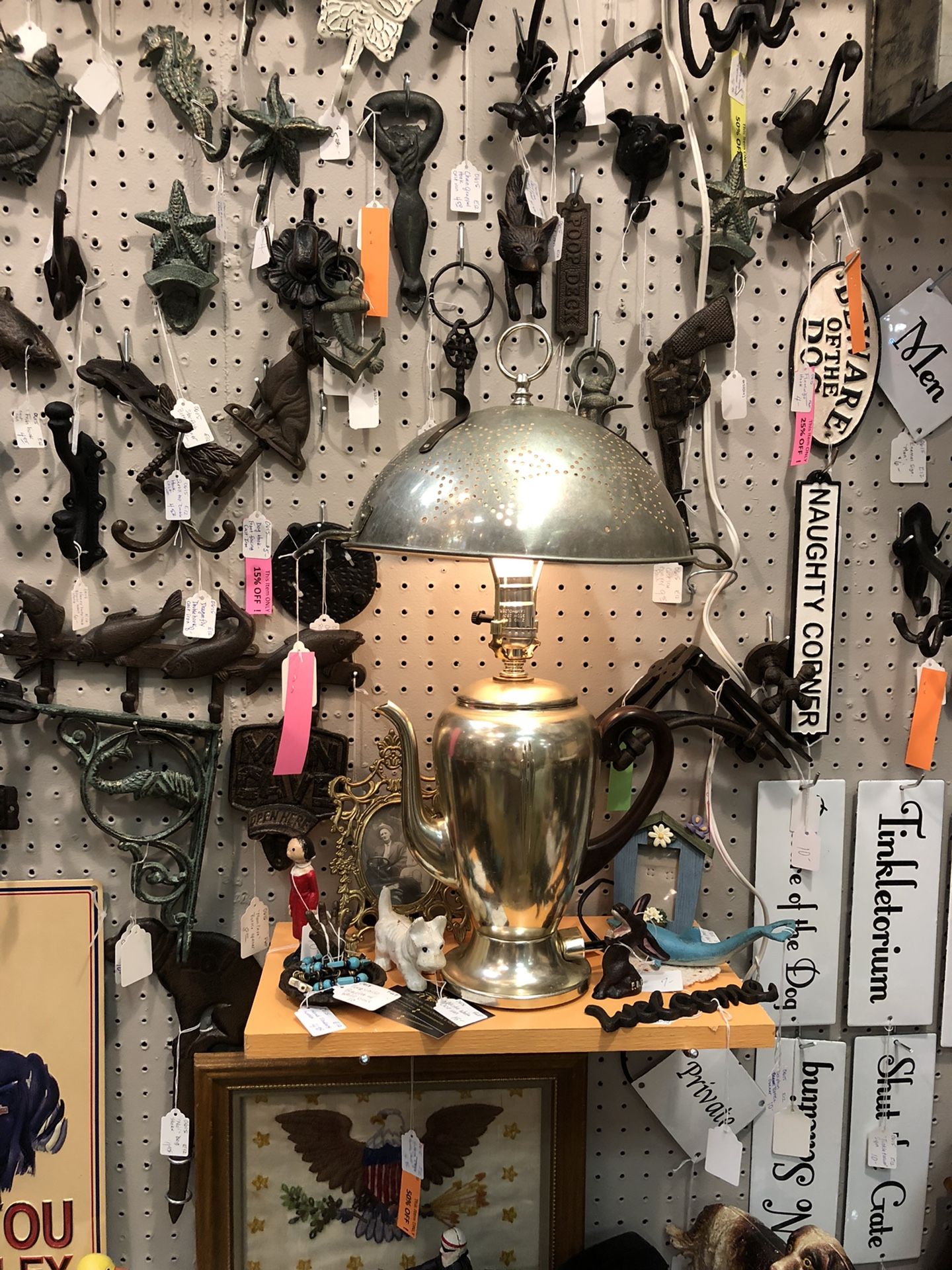 Farmhouse Style Vintage Colander/Percolator Lamp