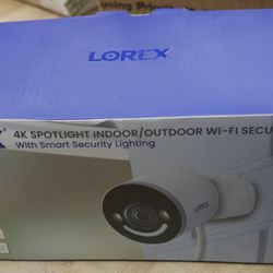 Lorex 4K Spotlight Indoor/Outdoor Wi-Fi  Security Camera NEW OPEN BOX. BOX WAS OPEN FOR INSPECTION. 