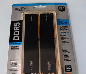 Crucial Pro 128GB DDR5-5600 RAM Kit (2x64GB) - New Sealed