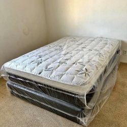 Full Size Pillow top Mattress With Box Spring 