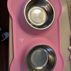 Pink Dog Bowl Set 