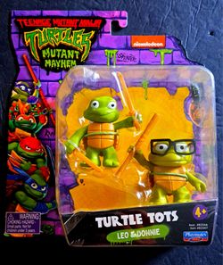 Teenage Mutant Ninja Turtles Mutant Mayhem Turtle Tots "Leo & Donnie"-2023 Brand New!