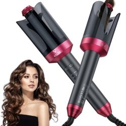 Automatic Curling Iron Curling Wand, Auto Hair Curler with 1 inch Ceramic Ionic Barre, 4 Gears Heating Temperatures, Auto Shut-Off and Anti-Scald, Fas